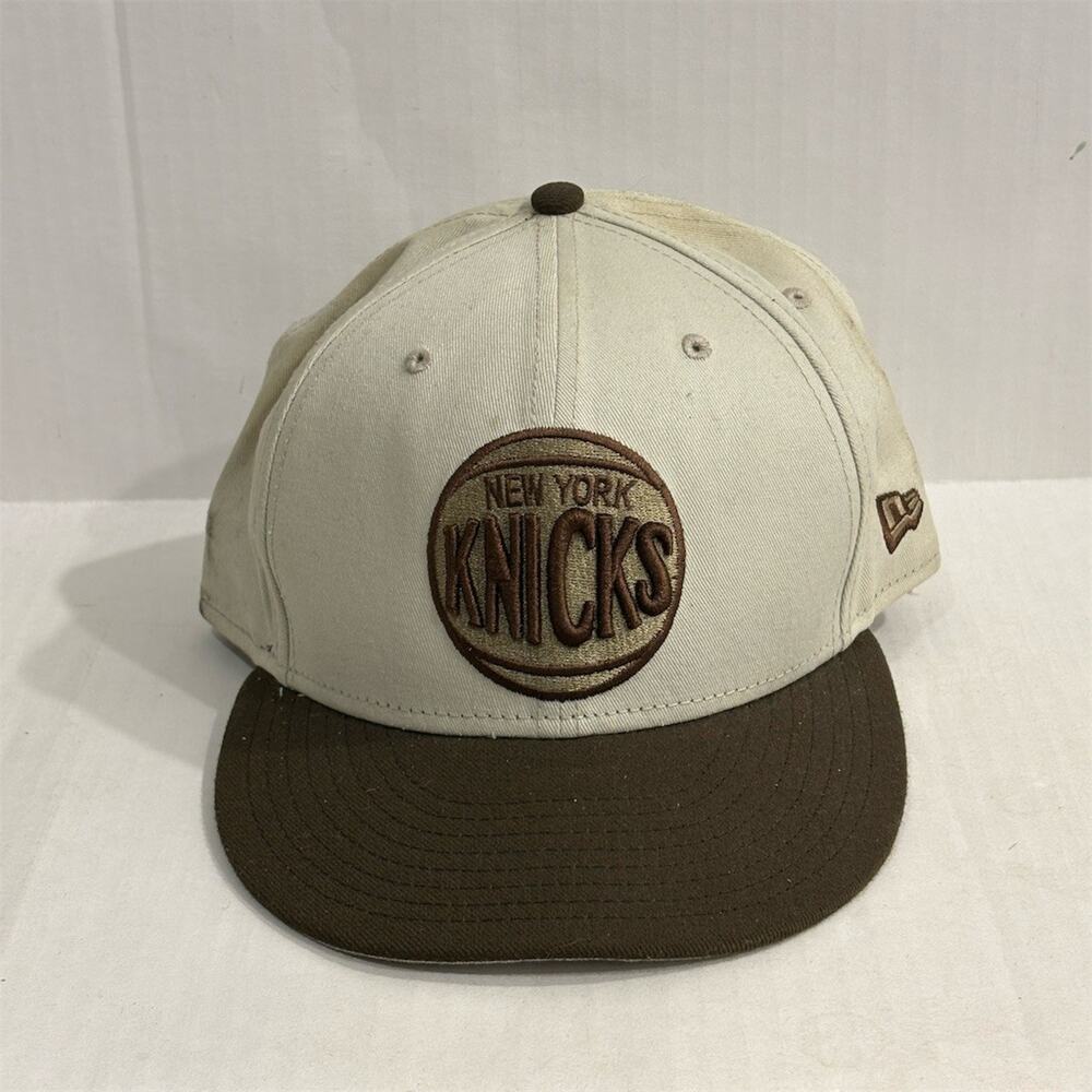 New Era 59FIFTY Hat New York Knicks Hardwood Classics Fitted Brown Cream